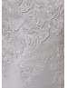 Ivory Lace Satin Elegant Wedding Dress With Detachable Sleeves Overskirt